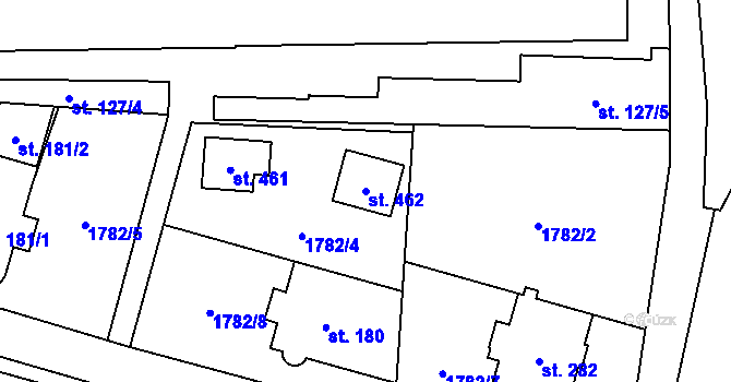 Parcela st. 462 v KÚ Hvězdonice, Katastrální mapa