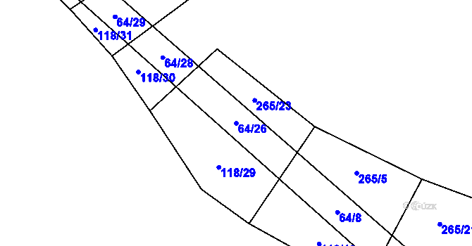 Parcela st. 64/26 v KÚ Hvězdoňovice, Katastrální mapa