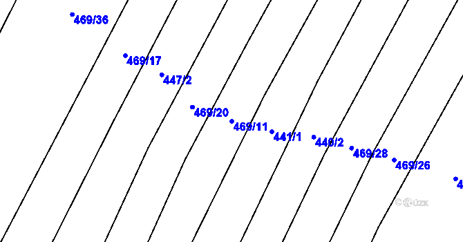 Parcela st. 469/11 v KÚ Hvězdoňovice, Katastrální mapa
