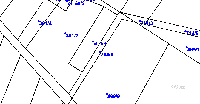 Parcela st. 714/1 v KÚ Hvězdoňovice, Katastrální mapa