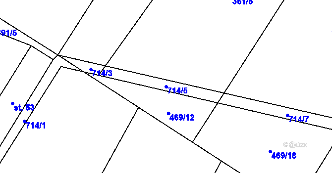 Parcela st. 714/5 v KÚ Hvězdoňovice, Katastrální mapa