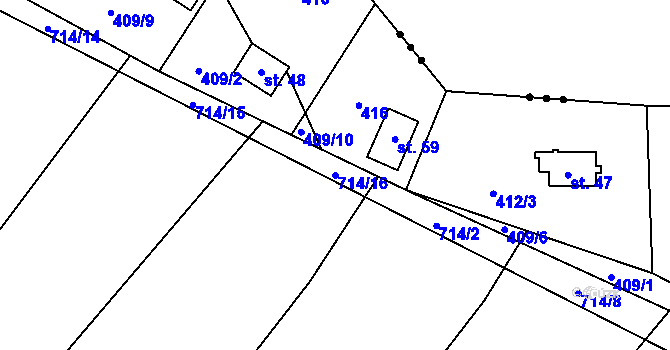 Parcela st. 714/16 v KÚ Hvězdoňovice, Katastrální mapa