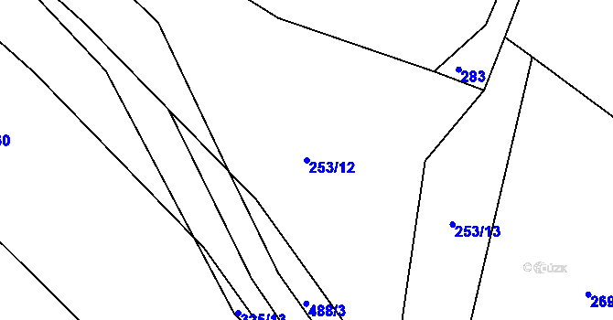 Parcela st. 253/12 v KÚ Hvozd, Katastrální mapa