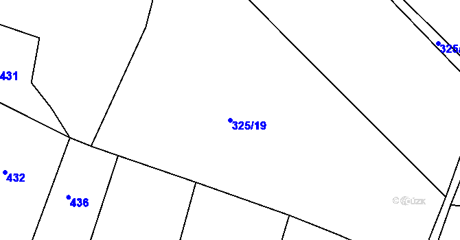 Parcela st. 325/19 v KÚ Hvozd, Katastrální mapa