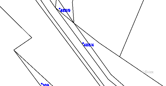 Parcela st. 488/4 v KÚ Hvozd, Katastrální mapa