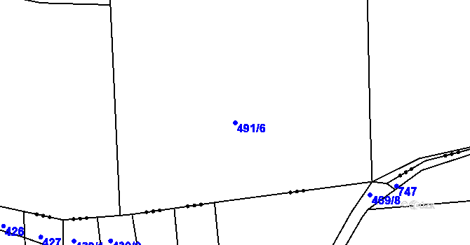 Parcela st. 491/6 v KÚ Hvozd, Katastrální mapa