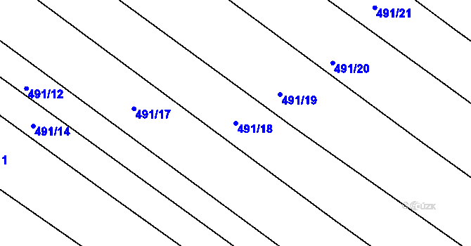 Parcela st. 491/18 v KÚ Hvozd, Katastrální mapa