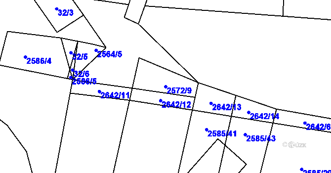 Parcela st. 2572/9 v KÚ Dražeň, Katastrální mapa