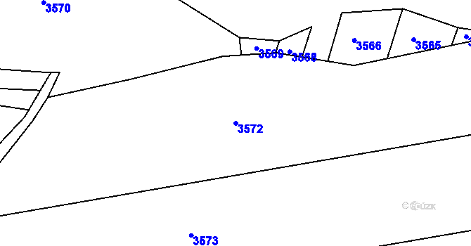 Parcela st. 3572 v KÚ Dražeň, Katastrální mapa