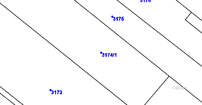 Parcela st. 3174/1 v KÚ Dražeň, Katastrální mapa
