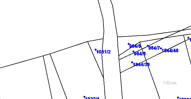 Parcela st. 1031/2 v KÚ Hodoviz, Katastrální mapa