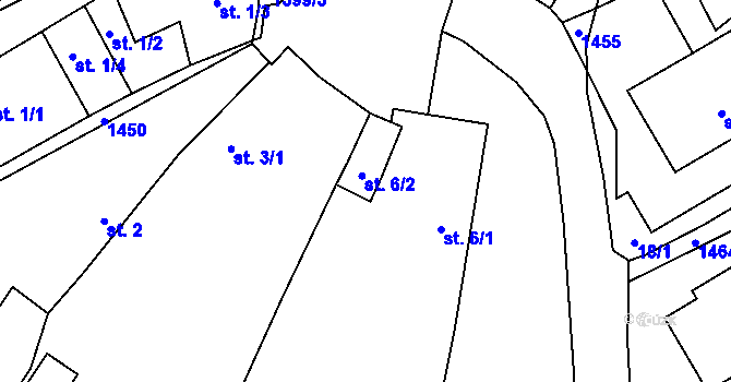 Parcela st. 6/2 v KÚ Hvozd u Manětína, Katastrální mapa