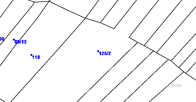 Parcela st. 125/2 v KÚ Hvozd u Manětína, Katastrální mapa