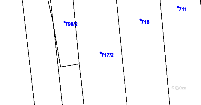 Parcela st. 717/2 v KÚ Hvozd u Manětína, Katastrální mapa