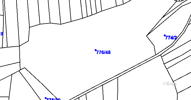 Parcela st. 776/48 v KÚ Hvozd u Manětína, Katastrální mapa
