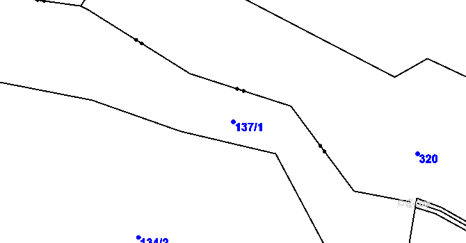 Parcela st. 137/1 v KÚ Hvozd u Konice, Katastrální mapa