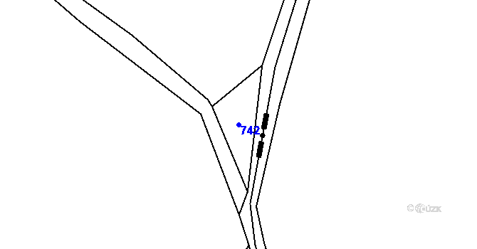 Parcela st. 742 v KÚ Hvozd u Konice, Katastrální mapa