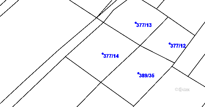 Parcela st. 377/14 v KÚ Hvozd u Konice, Katastrální mapa