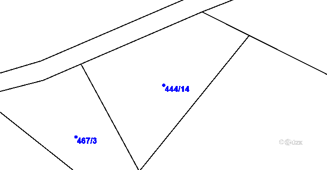 Parcela st. 444/14 v KÚ Hvozd u Konice, Katastrální mapa