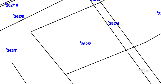 Parcela st. 262/2 v KÚ Hvozdec, Katastrální mapa