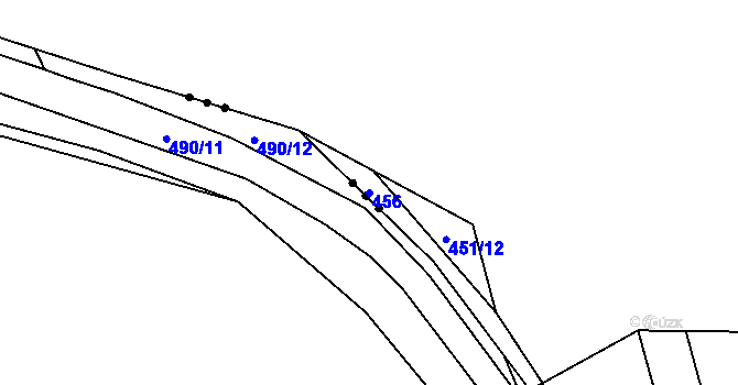 Parcela st. 456 v KÚ Hvozdec, Katastrální mapa