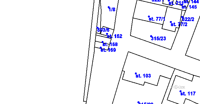 Parcela st. 593/2 v KÚ Hvozdec, Katastrální mapa