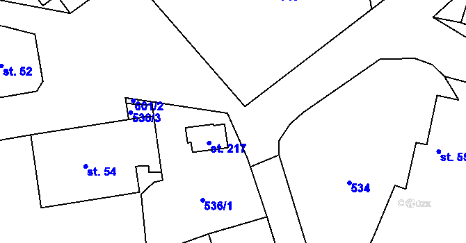 Parcela st. 536/2 v KÚ Hvozdec, Katastrální mapa