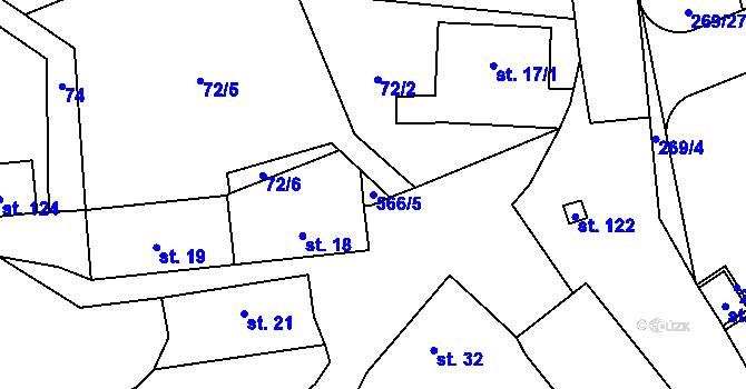 Parcela st. 566/5 v KÚ Hvozdec, Katastrální mapa