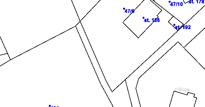 Parcela st. 110/5 v KÚ Hvozdec, Katastrální mapa