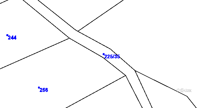 Parcela st. 225/35 v KÚ Hvozdec, Katastrální mapa