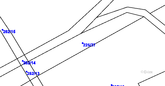 Parcela st. 225/37 v KÚ Hvozdec, Katastrální mapa