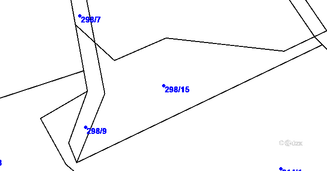 Parcela st. 298/15 v KÚ Hvozdec, Katastrální mapa