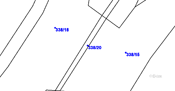 Parcela st. 338/20 v KÚ Hvozdec, Katastrální mapa
