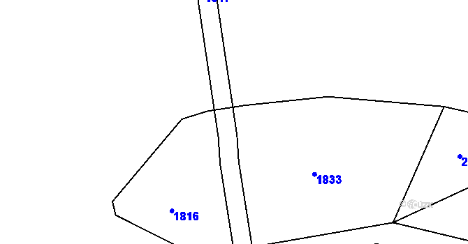 Parcela st. 1048/18 v KÚ Hvozdná, Katastrální mapa