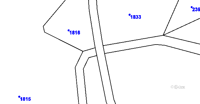 Parcela st. 1048/19 v KÚ Hvozdná, Katastrální mapa