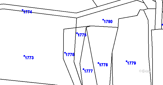 Parcela st. 1259/19 v KÚ Hvozdná, Katastrální mapa