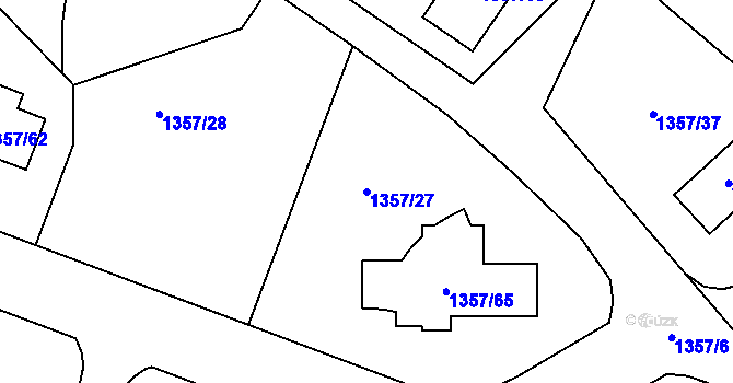 Parcela st. 1357/27 v KÚ Hvozdná, Katastrální mapa