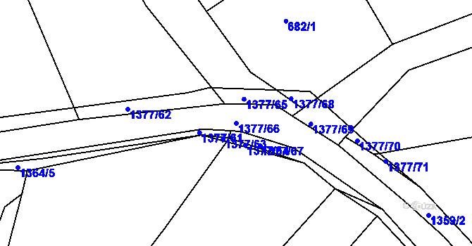 Parcela st. 1377/66 v KÚ Hvožďany, Katastrální mapa
