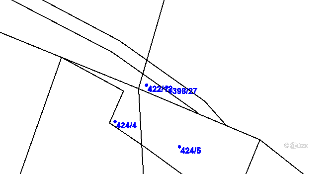 Parcela st. 1398/27 v KÚ Hvožďany, Katastrální mapa