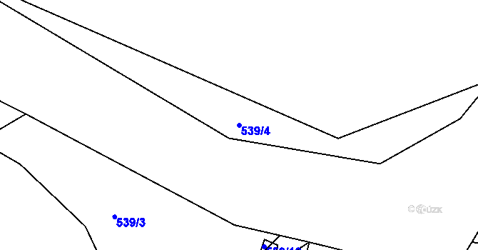 Parcela st. 539/4 v KÚ Pozdyně, Katastrální mapa