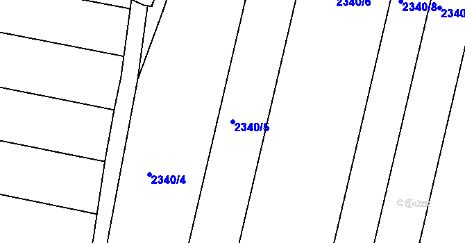 Parcela st. 2340/5 v KÚ Hvožďany u Bechyně, Katastrální mapa