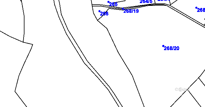 Parcela st. 166 v KÚ Hybrálec, Katastrální mapa