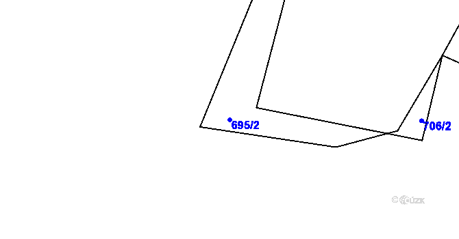 Parcela st. 695/2 v KÚ Hybrálec, Katastrální mapa