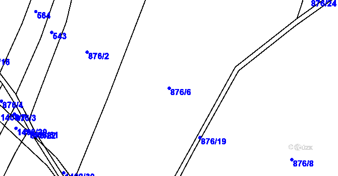 Parcela st. 876/6 v KÚ Hybrálec, Katastrální mapa