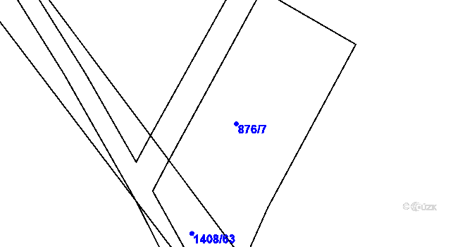 Parcela st. 876/7 v KÚ Hybrálec, Katastrální mapa