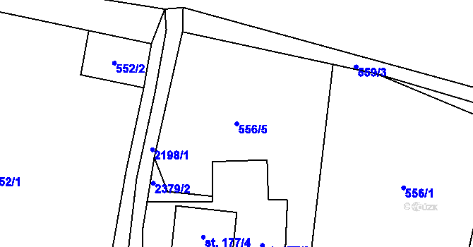 Parcela st. 556/5 v KÚ Hynčice u Krnova, Katastrální mapa