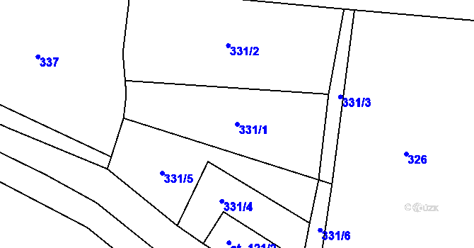 Parcela st. 331/1 v KÚ Hynčice u Krnova, Katastrální mapa
