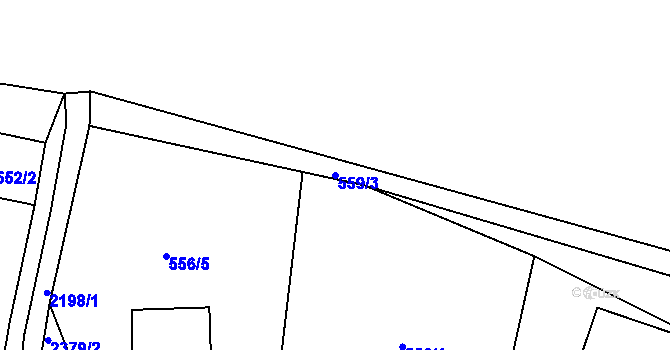 Parcela st. 559/3 v KÚ Hynčice u Krnova, Katastrální mapa