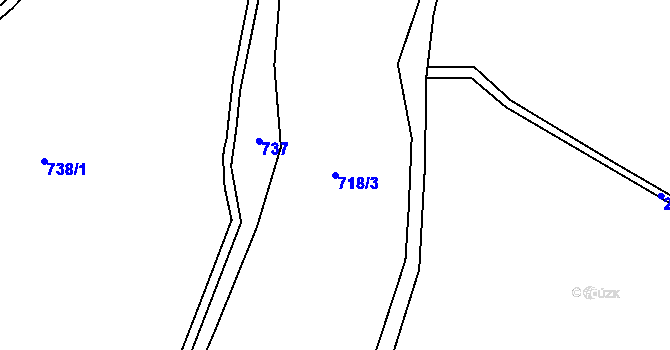 Parcela st. 718/3 v KÚ Hynčice u Krnova, Katastrální mapa