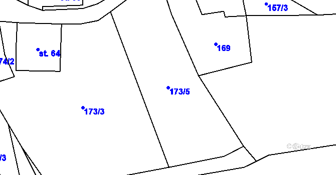 Parcela st. 173/5 v KÚ Hynčice u Krnova, Katastrální mapa